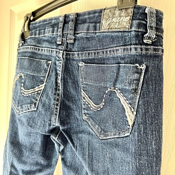 Grane Jeans Junior Sz 5 Skinny Low Rise Blue Denim Stretch Zip Fly Medium Wash - Picture 8 of 12